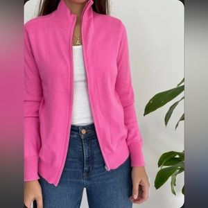 Ralph Lauren polo gold pink zip up sweater M